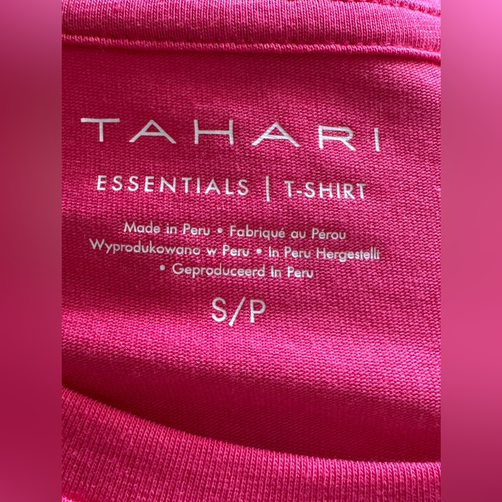 NWT Tahari Essentials T-Shirt Top Bright Pink Women's XS - Picture 7 of 7